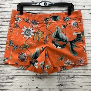 Ann Taylor High Waist Orange Floral Shorts